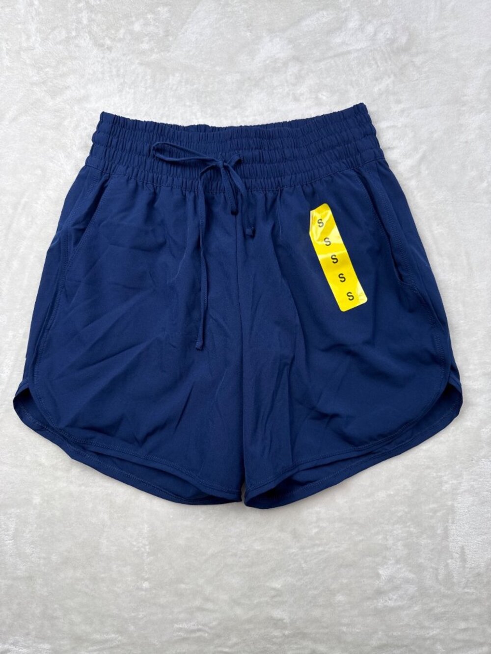 Lands End Womens Navy Quick-Dry Athletic Shorts Size S Elastic Waistband